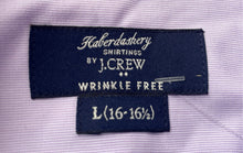 Load image into Gallery viewer, J.Crew Mens Purple Long Sleeve Collared Wrinkle Free Dress Shirt Size L 16-16.5
