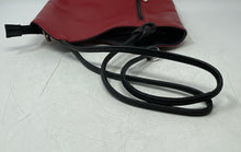 Load image into Gallery viewer, Vera Pelle Womens Black Red Leather Inner Pockets Crossbody Handbag
