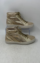 Load image into Gallery viewer, Nataly Mendez Womens Joie Beige Gold Lace-Up High Top Sneakers Shoes Size 7 D
