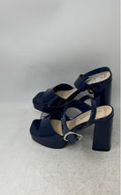 Load image into Gallery viewer, Marc Fisher Womens Blue Leather Buckle Square Toe Platform Heels Size 6 M
