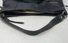 Load image into Gallery viewer, Land Womens Black Leather Inner Pocket Zipper Shoulder Strap Hobo Purse
