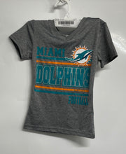 Load image into Gallery viewer, NFL Girls Gray Miami Dolphins Short Sleeve Football Graphic T-Shirt Size XS 4/5
