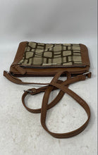 Load image into Gallery viewer, Nine West Womens Brown Geometric Print Leather Adjustable Strap Crossbody Bag
