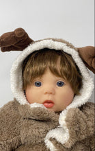 Load image into Gallery viewer, Brown Plush Outfit Hooded Reindeer Costume Blue Eyes Bebe Dolly Doll
