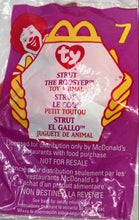 Load image into Gallery viewer, McDonald's Ty Teenie Beanie Baby Strut The Rooster Plushies 8 Pcs Factory Sealed
