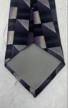 Load image into Gallery viewer, Pierre Cardin Mens Black Purple Check Silk Adjustable Pointed Tie One Size
