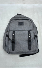 Load image into Gallery viewer, HFSX Mens Gray Black Heather USB Charging Port Shoulder Strap Backpack
