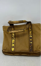 Load image into Gallery viewer, Gianni Bini Womens Gold Brown Canvas Sequin Double Handle Magnetic Tote Handbag
