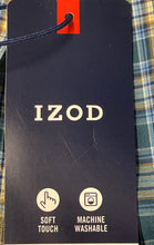 Load image into Gallery viewer, Izod Mens Blue Plaid Long Sleeve Button-Up Shirt Size Medium With Tag
