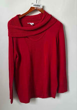 Load image into Gallery viewer, Calvin Klein Womens Red Long Sleeve Cozy Cowl Neck Pullover Sweater Size Large
