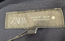 Load image into Gallery viewer, Zara Womens Blue Pleated Slash Pocket Straight Leg Dress Pants Size Medium
