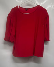 Load image into Gallery viewer, Express Womens Red Round Neck Short Puff Sleeve Pullover Blouse Top Size XL
