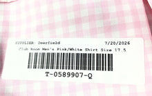 Load image into Gallery viewer, Club Room Mens Pink White Gingham Regular Fit Long Sleeve Dress Shirt Size 17.5
