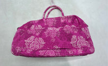 Load image into Gallery viewer, Vera Bradley Womens Pink Paisley Quilted Inner Pocket Zip Top Duffle Handbag
