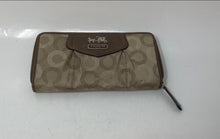 Load image into Gallery viewer, Coach Womens Madison Brown Beige Color Signature Accordion Zip-Around Wallet
