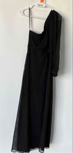 Load image into Gallery viewer, Bebe Womens Black One Shoulder Long Sleeve Back Zip Maxi Dress Size XXS
