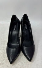 Load image into Gallery viewer, Michael Kors Womens Black Leather Pointed Toe Slip-On Block Pump Heels Size 7.5M
