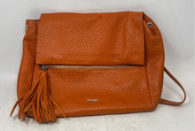 Load image into Gallery viewer, Prune Womens Orange Leather Tassel Bottom Studs Inner Pocket Shoulder Bag
