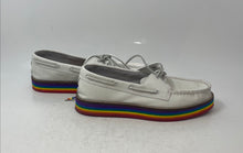 Load image into Gallery viewer, Sperry Top-Sider Womens Pride White Leather Moc Toe Boat Shoes Size 7.5
