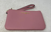 Load image into Gallery viewer, Karl Lagerfeld Womens Pink Leather Zipper Mini Travel Wristlet Wallet
