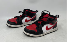Load image into Gallery viewer, Nike Boys Air Jordan 1 Mid 640735-079 Black Red White Sneaker Shoes Size 10C
