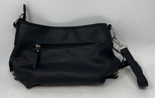 Load image into Gallery viewer, Rosetti Womens Black Leather Tassel Outer Zip Pockets Shoulder Handbag
