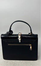 Load image into Gallery viewer, Aldo Womens Black White Animal Print Outer Pockets Top Handle Handbag
