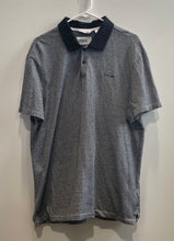 Load image into Gallery viewer, Calvin Klein Mens Gray White Textured Short Sleeve Collared Polo Shirt Size L
