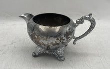 Load image into Gallery viewer, Vintage Silver-Tone Engraved Tableware Scroll Handle Four-Footed Creamer
