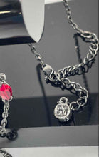 Load image into Gallery viewer, Authentic Givenchy Women's Gunmetal Red Crystal Accent Necklace

