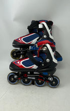 Load image into Gallery viewer, Banwei Kids Red Blue Black Adjustable Roller Blades Inline Skates Size M/35-38
