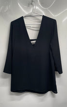 Load image into Gallery viewer, Express Womens Black 3/4 Sleeve Pullover Stretch V-Neck Blouse Top Size M
