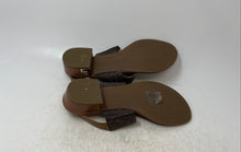 Load image into Gallery viewer, Michael Kors Womens Hannah Brown Monogram Leather Thong Sandals Size 7.5 M
