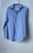Load image into Gallery viewer, Zara Mens Blue Long Sleeve Slim Fit Collared Button-Up Shirt Size Large
