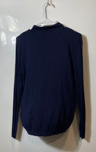 Load image into Gallery viewer, Zara Womens Blue Long Sleeve Spread Collar Knitted Polo Shirt Size Medium

