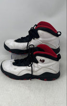 Load image into Gallery viewer, Nike Boys Air Jordan 10 Retro White Black Red Leather Sneakers Shoes Size 7Y
