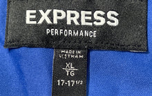 Load image into Gallery viewer, Express Mens Royal Blue Long Sleeve Collared Performance Dress Shirt Size XL
