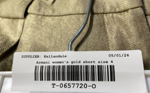 Load image into Gallery viewer, Armani Exchange Womens Gold Slash Pockets Pleated Front Chino Shorts Size 4
