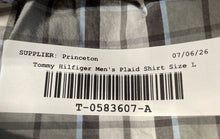 Load image into Gallery viewer, Tommy Hilfiger Mens Gray Plaid Cotton Short Sleeve Button-Up Shirt Size Large
