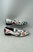 Load image into Gallery viewer, Aurelio Garcia Mens White Embroidered Leather Slip-On Loafer Shoes Size 46
