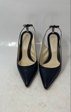 Load image into Gallery viewer, Annamaria Sevieri Womens Black Leather Pointed Toe Slingback Heels Size 8
