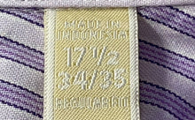 Load image into Gallery viewer, Michael Kors Mens Purple Striped Long Sleeve Dress Shirt Size 17.5
