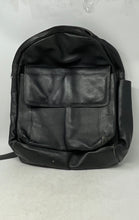 Load image into Gallery viewer, Unbranded Mens Black Leather Front Flap Compartment Inner Pockets Backpack
