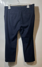 Load image into Gallery viewer, Zara Womens Blue Flat Front Straight Leg Cropped Pants Size Medium
