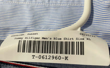 Load image into Gallery viewer, Tommy Hilfiger Mens Blue Striped Long Sleeve Collared Button-Up Shirt Size XL
