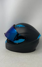 Load image into Gallery viewer, Crown Racing Mens Black Blue Full Face Motorcycle Helmet Size Large
