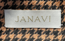 Load image into Gallery viewer, Janavi Womens Brown Black Houndstooth Rectangle Scarf With Tags &amp; Bag
