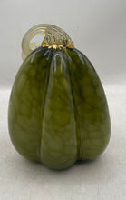 Load image into Gallery viewer, Green Glass Speckled Pattern Hand Blown Home Decorative Pumpkin With Curly Stem
