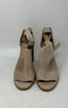 Load image into Gallery viewer, Marc Fisher Womens Vixen Beige Peep Toe High Block Ankle Strap Heels Size 9.5M
