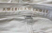 Load image into Gallery viewer, American Eagle Outfitters Womens White Strigid Light Wash Jean Shorts Size 00
